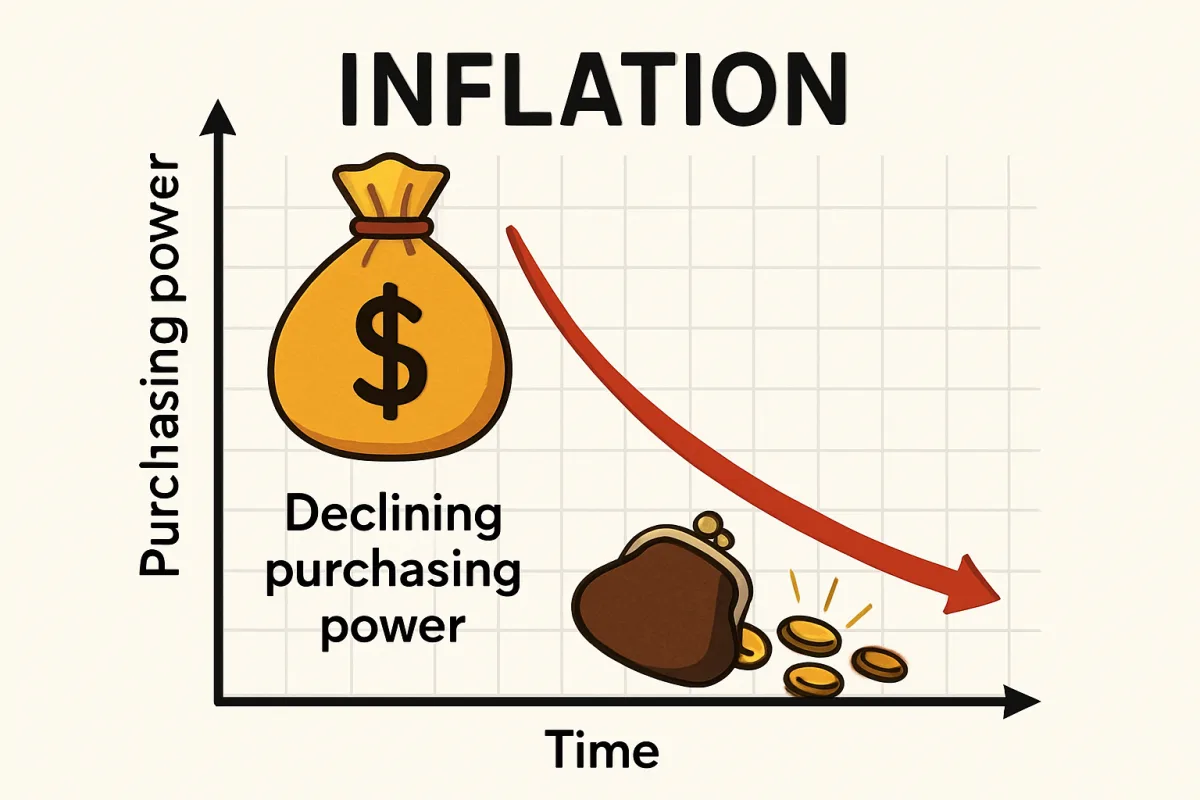 Inflation and savings impact illustration