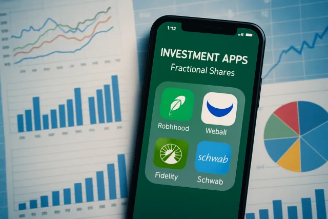 Fractional investment apps on a smartphone