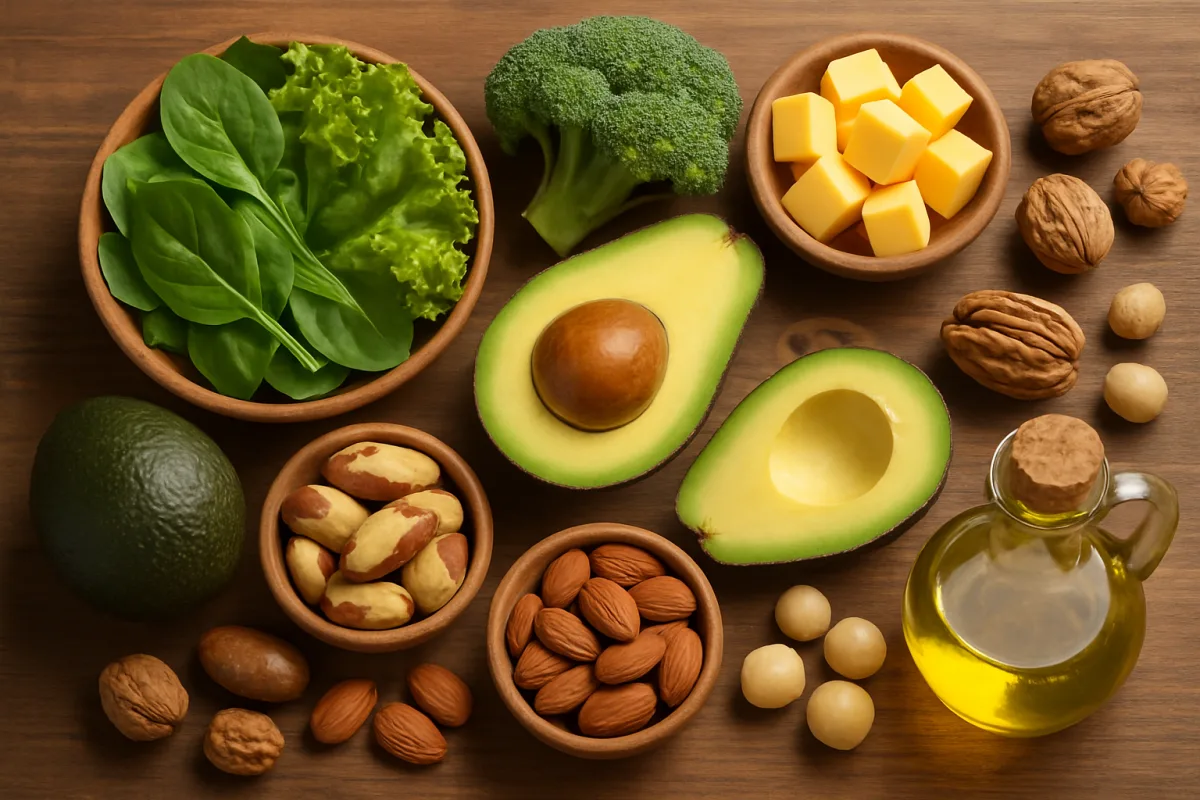 Keto Diet food options including avocados and nuts