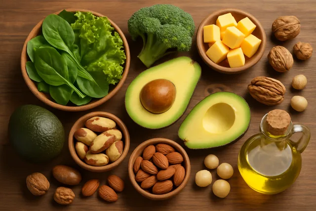 Keto Diet food options including avocados and nuts