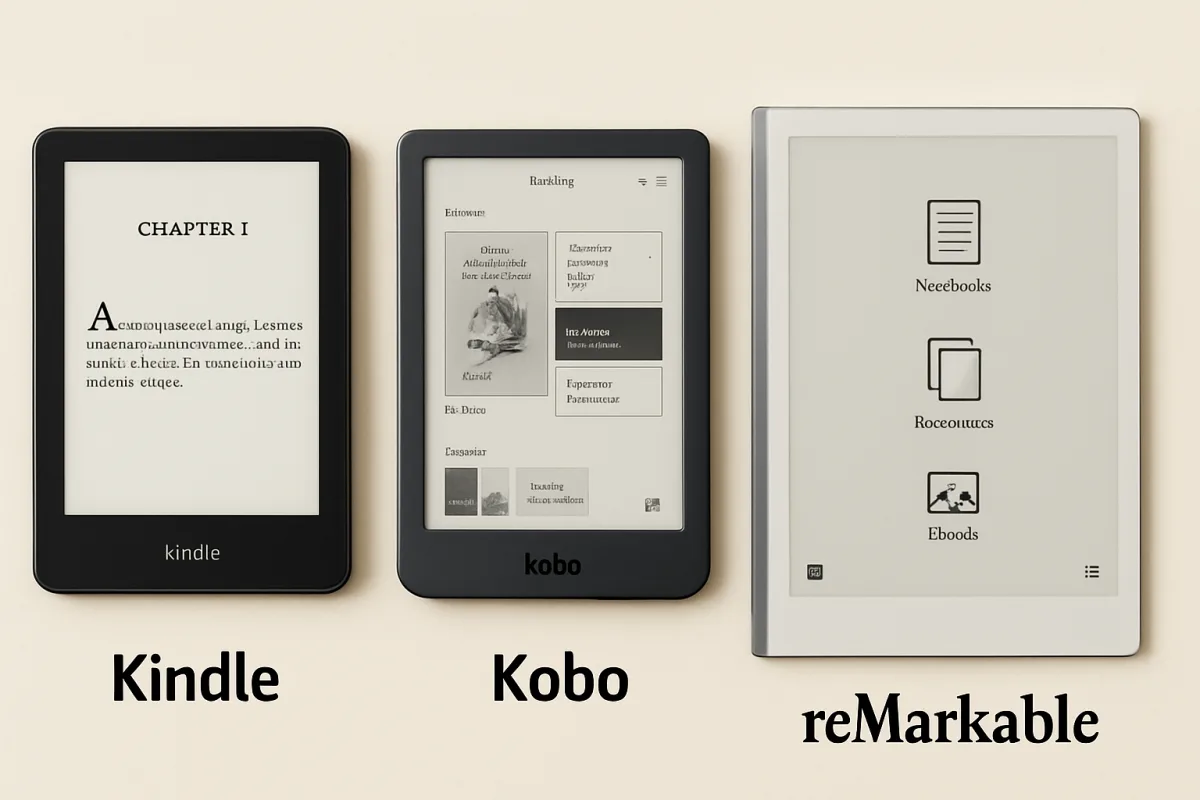Comparison of Kindle, Kobo, and ReMarkable eReaders