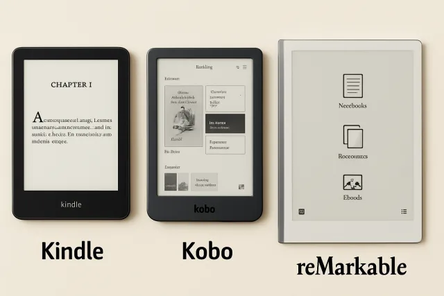 Comparison of Kindle, Kobo, and ReMarkable eReaders