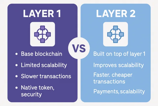 Comparison of Layer 1 and Layer 2 Blockchains