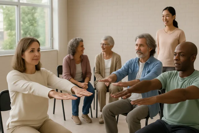 Adults engaging in social activities to combat loneliness