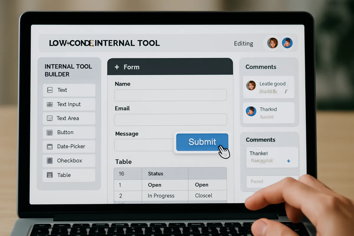 Low-Code Internal Tool Builder interface
