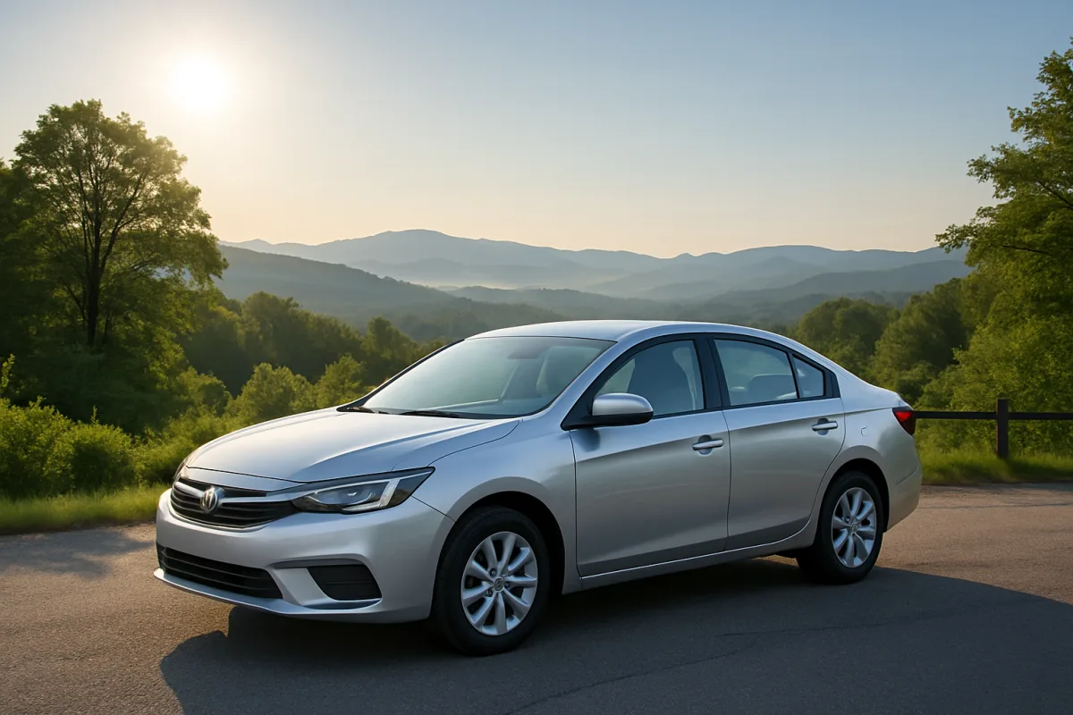 Low maintenance cars parked in a scenic view
