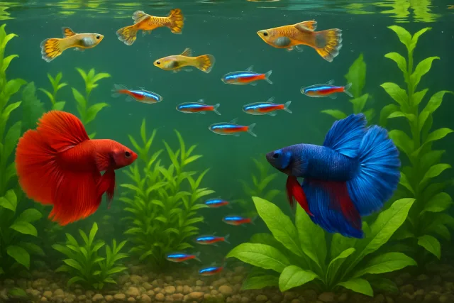 Low maintenance fish for beginners in a colorful aquarium