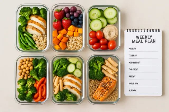 Meal planning for busy weeks with organized meal prep containers