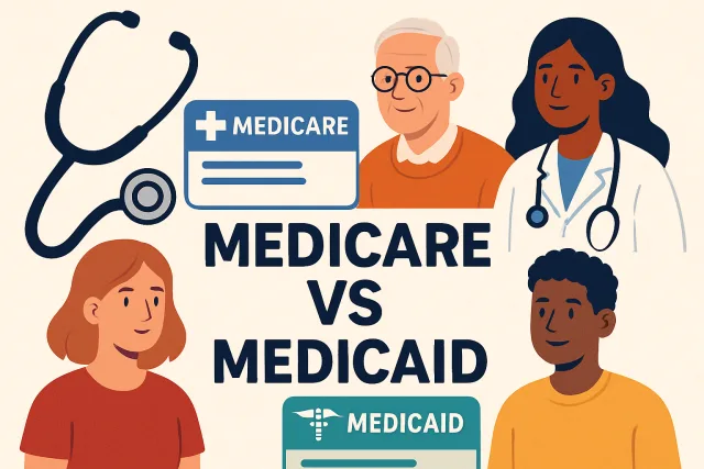 Medicare vs Medicaid comparison illustration