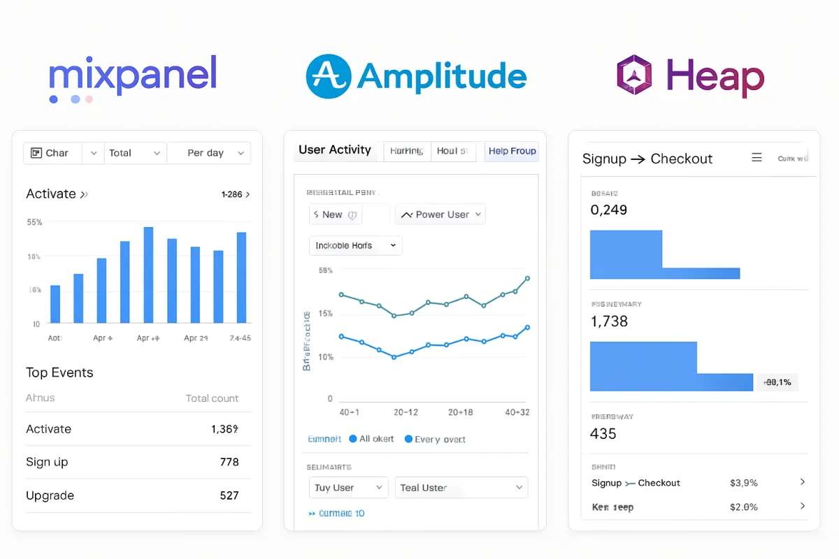 Mixpanel vs Amplitude vs Heap comparison image