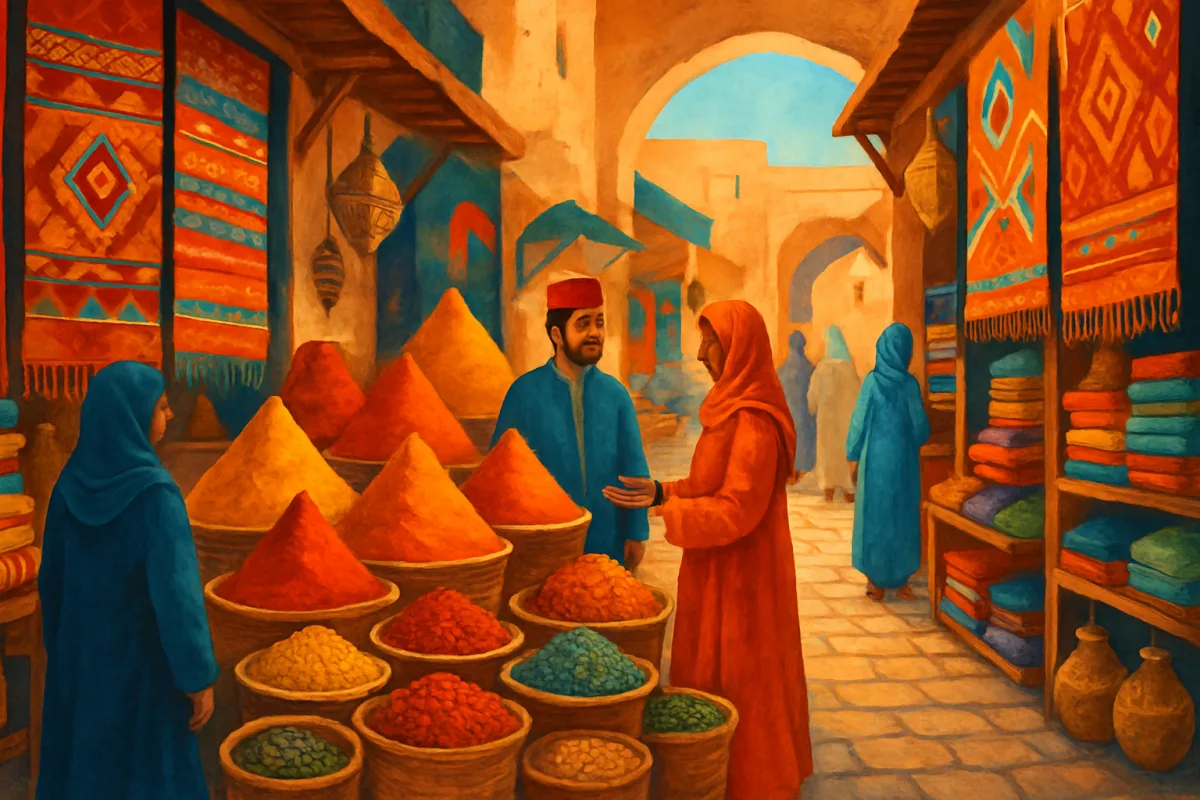 Moroccan market scene highlighting culture and travel experiences
