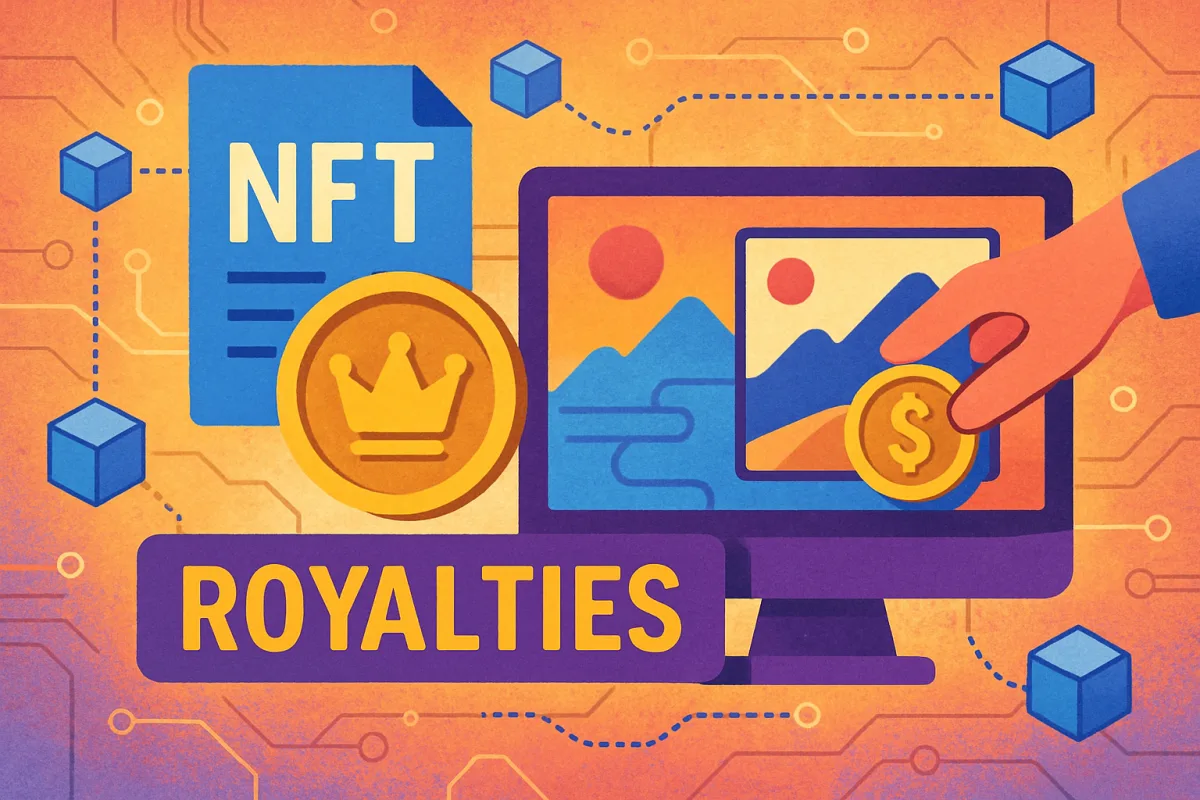 Illustration of NFT royalties concept