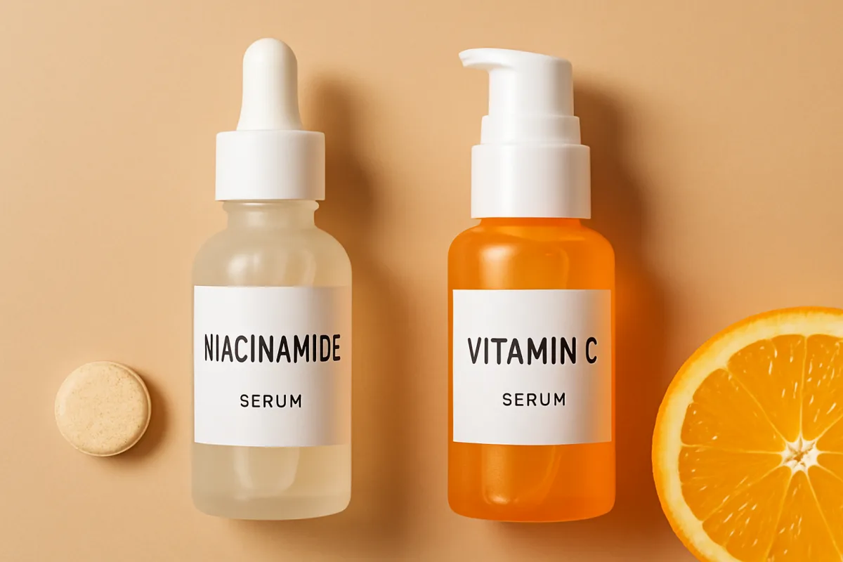 Niacinamide vs Vitamin C skincare products