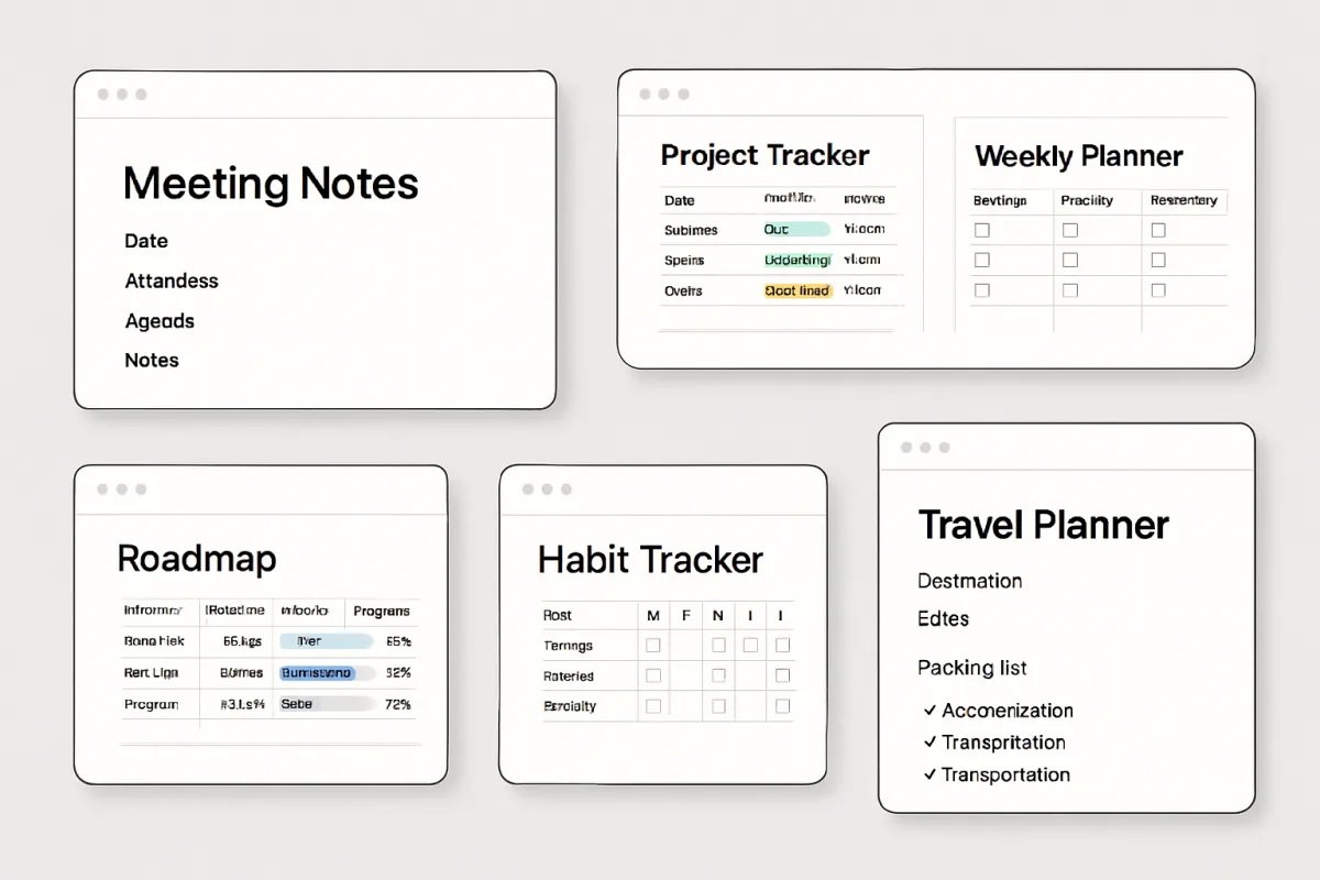 Notion templates for creators