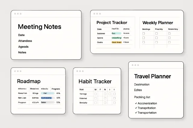 Notion templates for creators