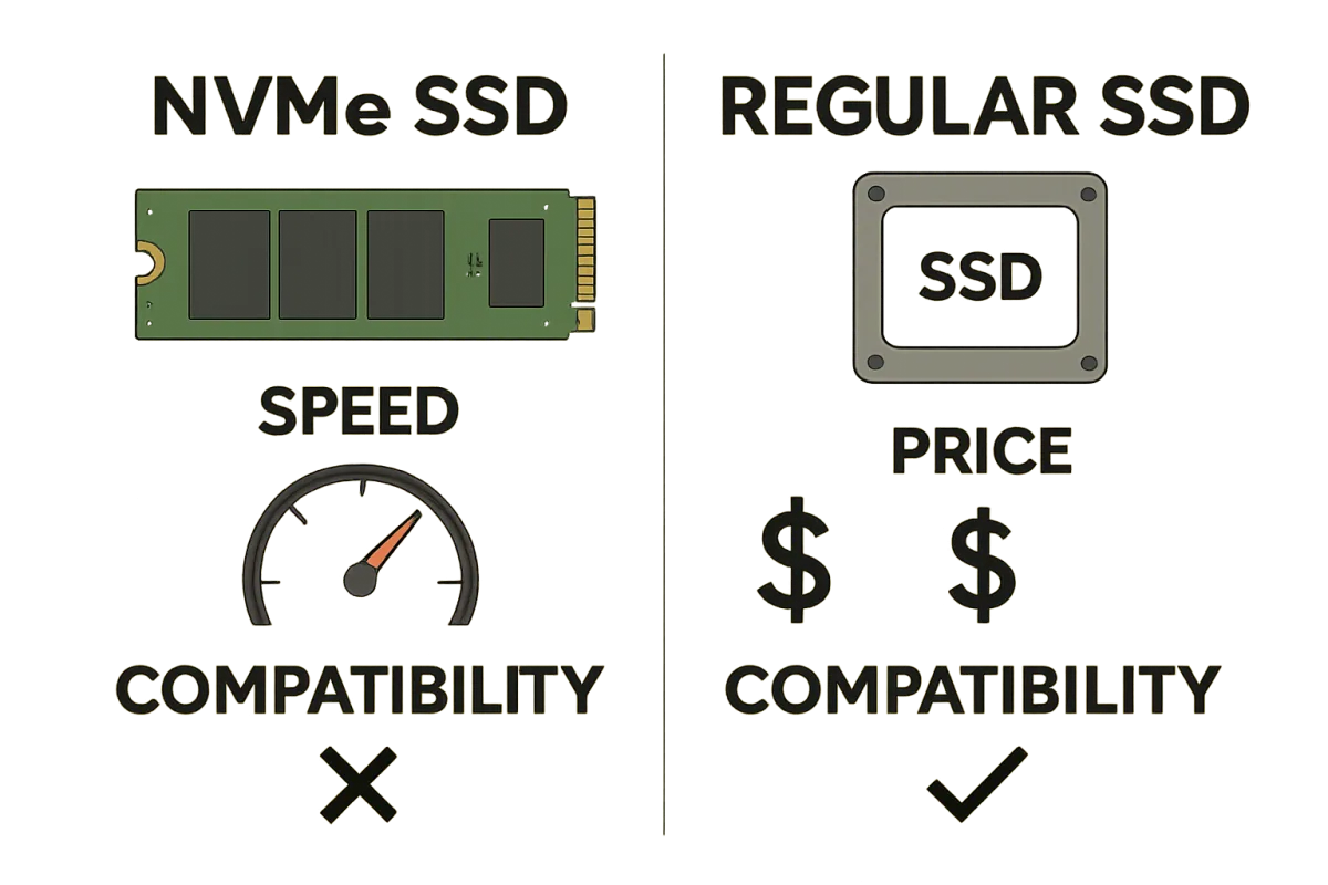 Comparison of NVMe SSD vs Regular SSD