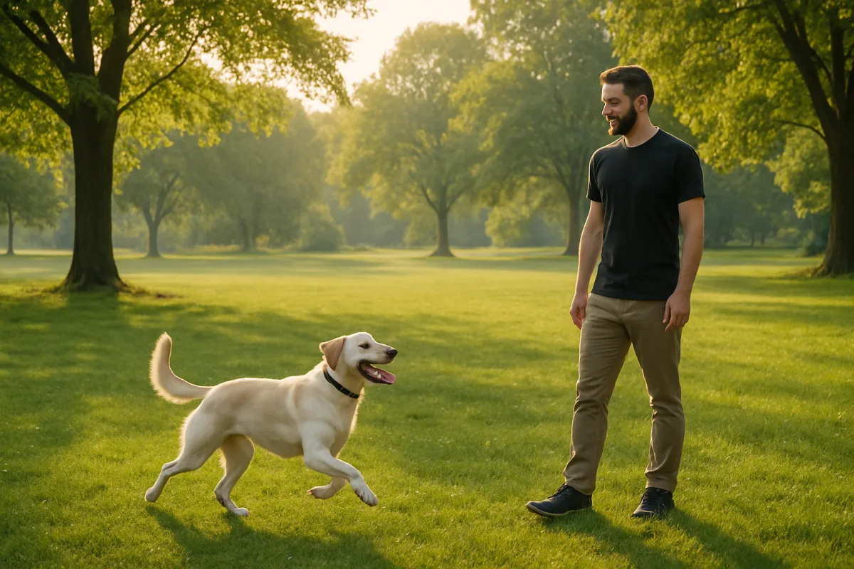 Off leash training for dogs in a park