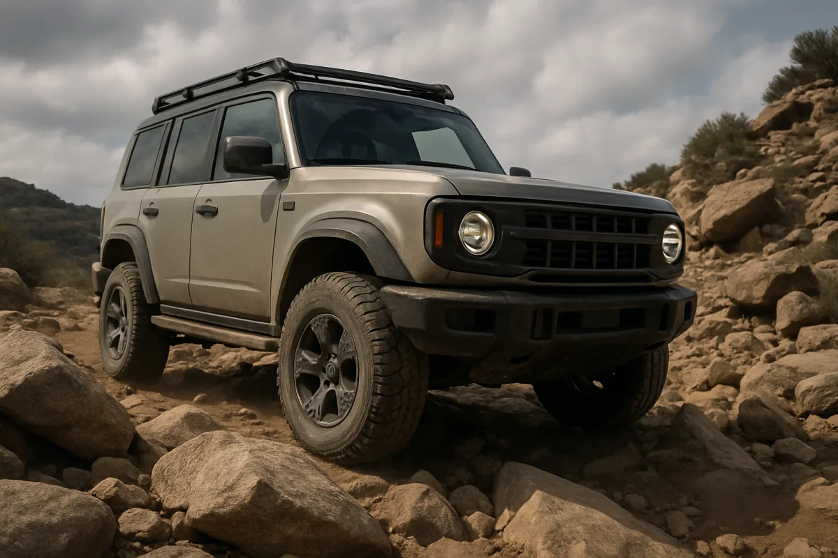 Off-Road SUVs navigating rocky terrain