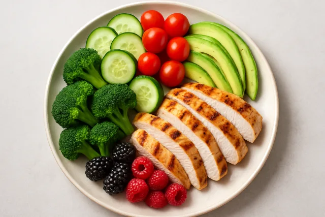 Paleo Diet foods including lean meats, vegetables, and fruits