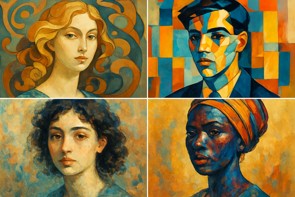 AI portrait creator showcasing artistic styles