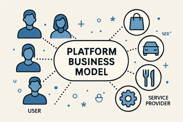 Platform Business Model illustration showing user and provider connections