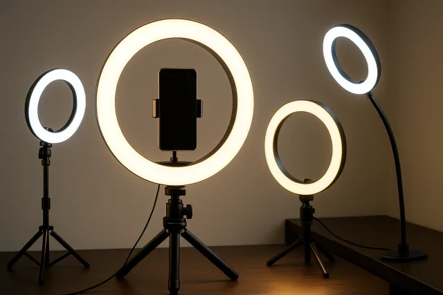 Ring lights for video production setup