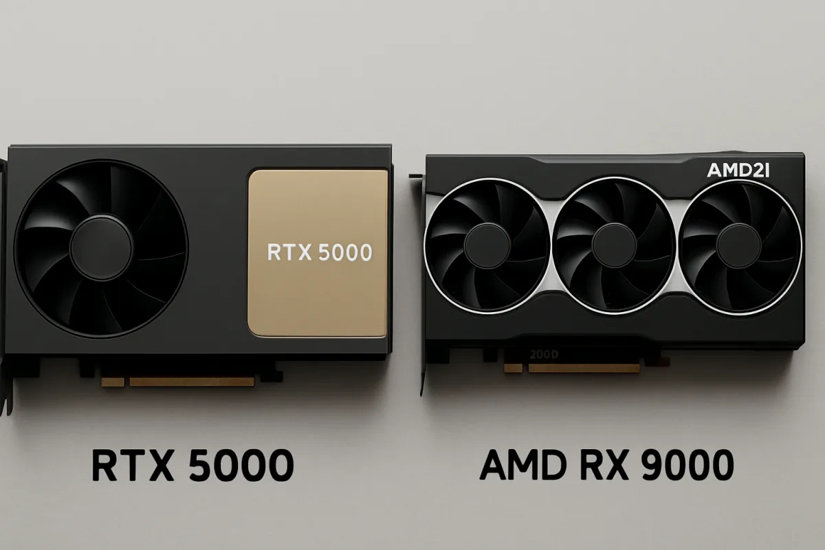 Comparison of RTX 5000 vs RX 9000 graphics cards