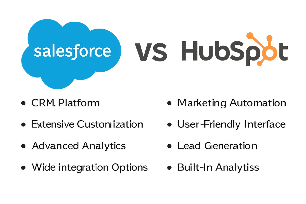 Salesforce vs HubSpot comparison graphic
