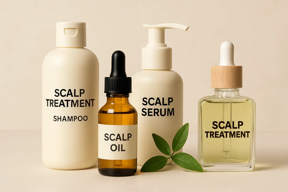 Scalp treatments including shampoos and oils for healthy scalp