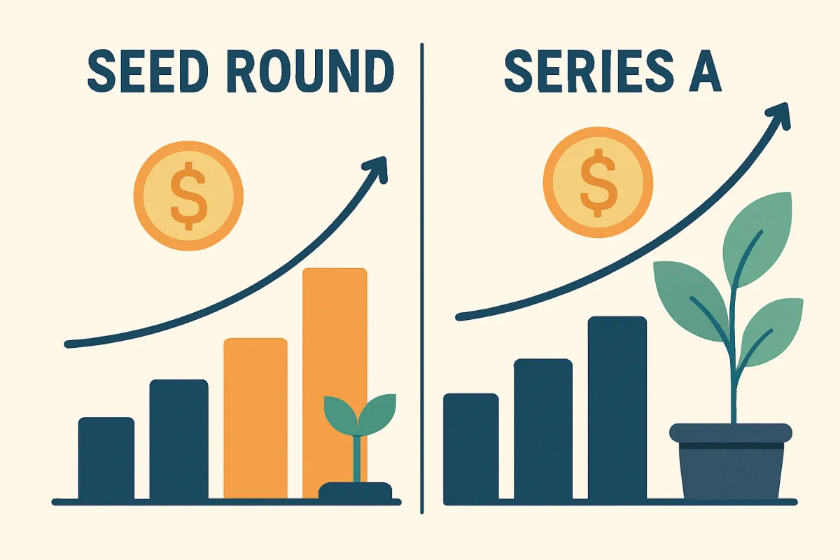 Illustration of Series A vs Seed Round funding differences