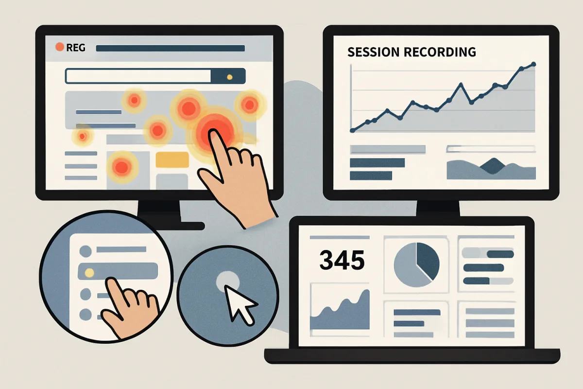 Session recording tools visualizing user behavior