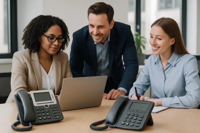 Small Business VoIP Systems in a modern office environment