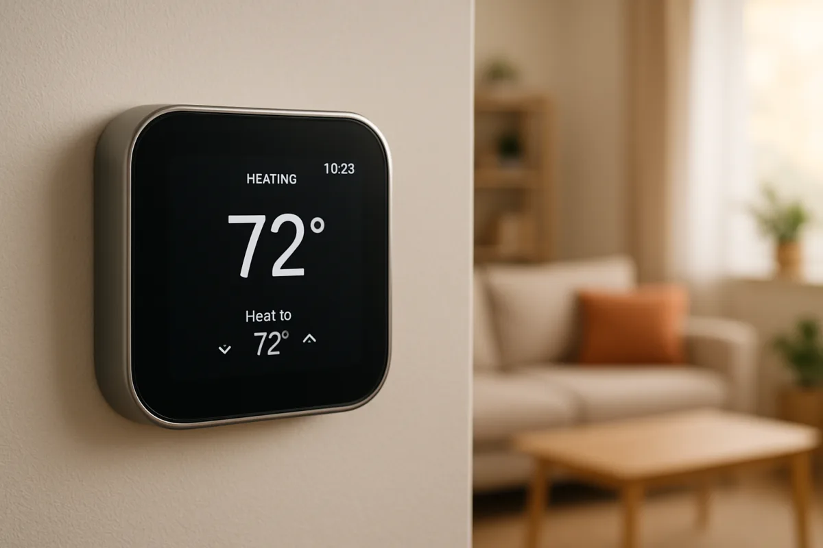 smart thermostats in a modern home setting