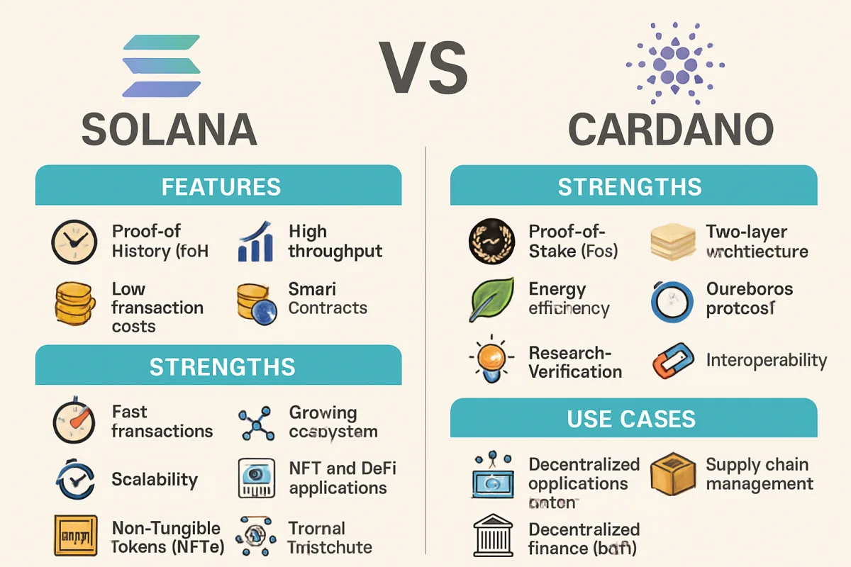 Comparison of Solana and Cardano blockchain platforms