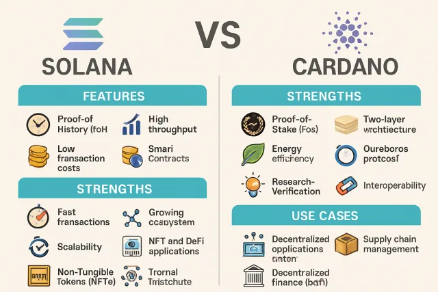 Comparison of Solana and Cardano blockchain platforms