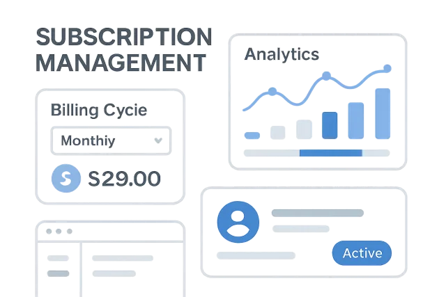 Subscription Management Software dashboard and analytics