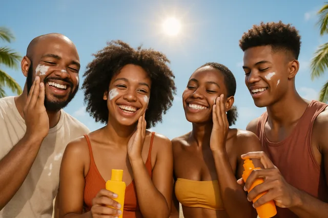 Sunscreens for dark skin tones