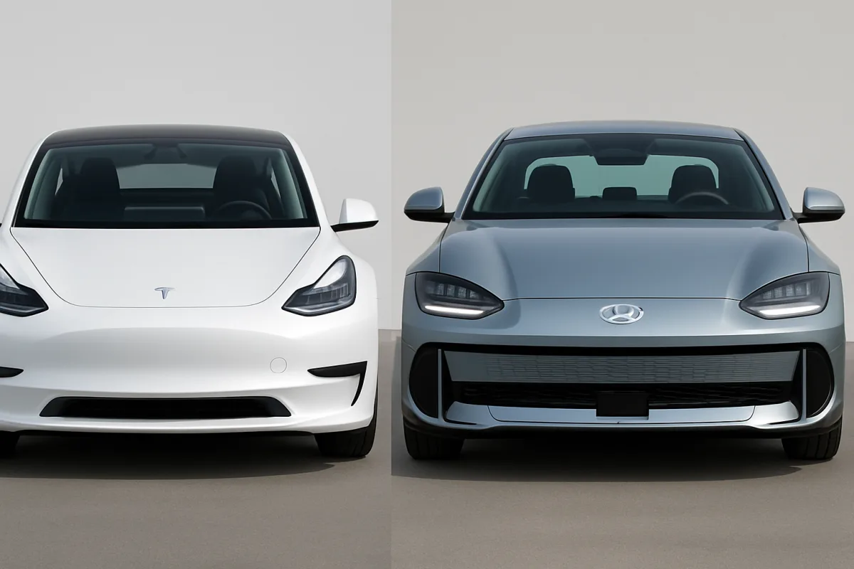 Tesla Model 3 vs Ioniq 6 Tech comparison