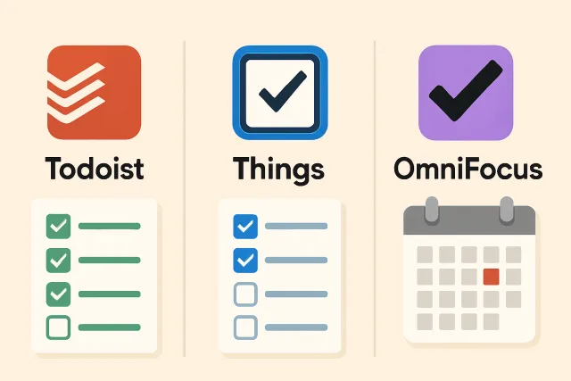 Comparison of Todoist, Things, and OmniFocus task management tools