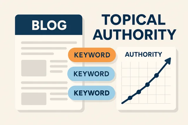 Topical authority for blogs concept illustration