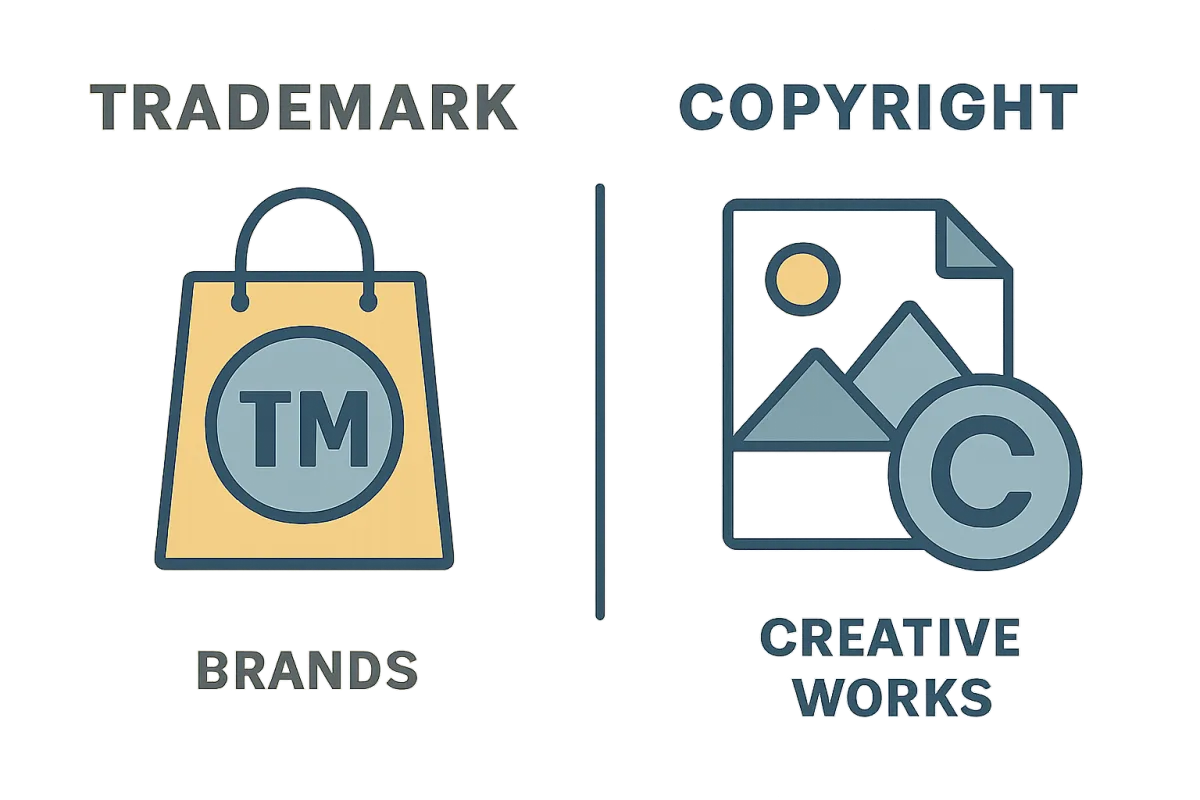 Differences between trademark and copyright