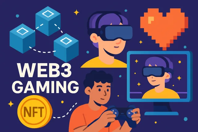 Web3 gaming concept with blockchain and NFTs