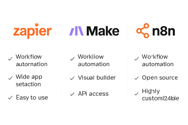 Zapier vs Make vs n8n comparison