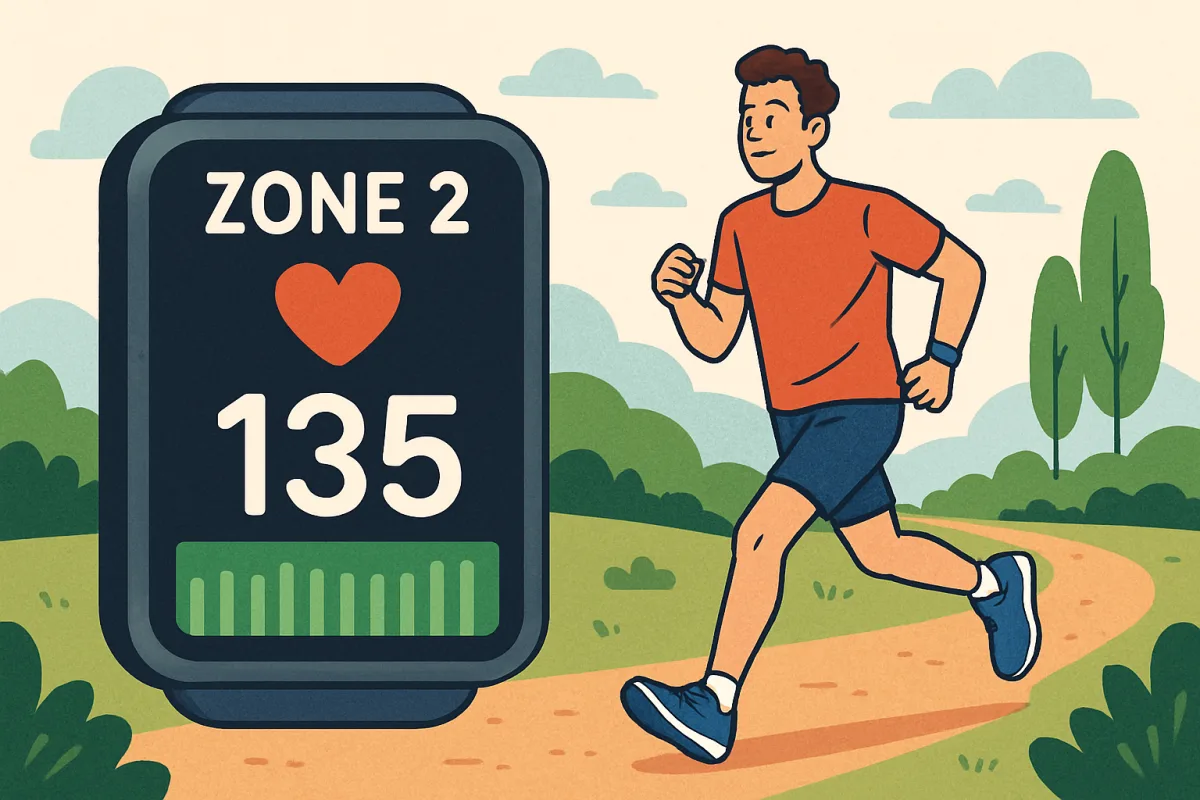 Zone 2 cardio training with heart rate monitor